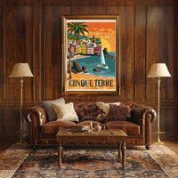 Cinque Terre Retro Travel Poster PosterGoat