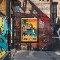 Cinque Terre Retro Travel Poster PosterGoat