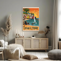 Cinque Terre Retro Travel Poster PosterGoat