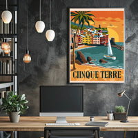 Cinque Terre Retro Travel Poster PosterGoat