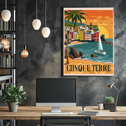 Cinque Terre Retro Travel Poster PosterGoat