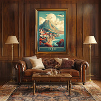 Cinque Terre Vintage Landscape Art Travel Poster PosterGoat