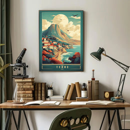 Cinque Terre Vintage Landscape Art Travel Poster PosterGoat