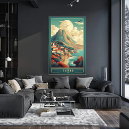 Cinque Terre Vintage Landscape Art Travel Poster PosterGoat