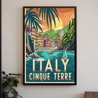 Cinque Terre Vintage Travel Art - Travel Poster PosterGoat