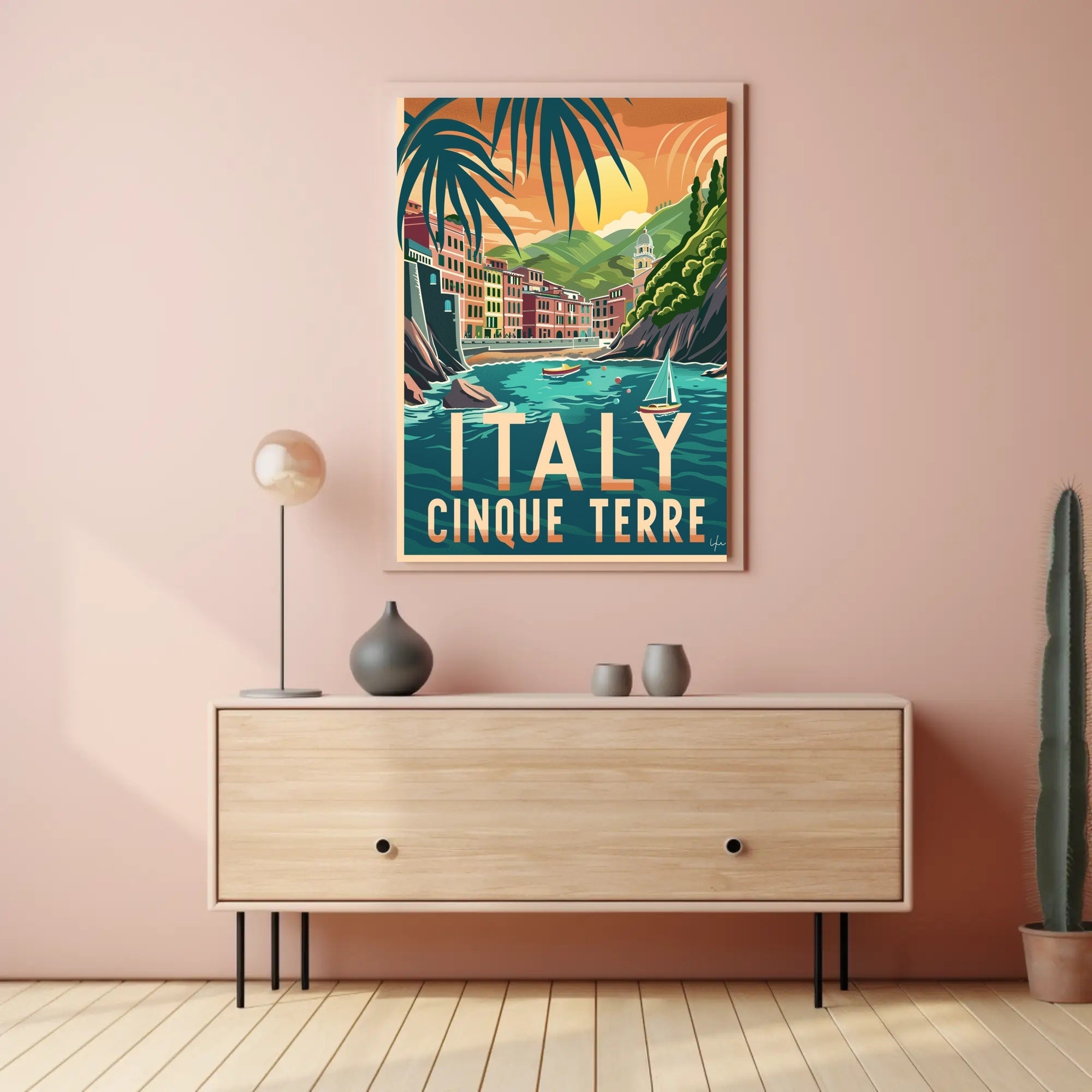 Cinque Terre Vintage Travel Art - Travel Poster PosterGoat
