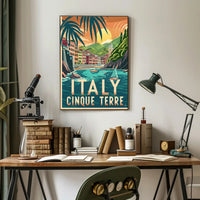 Cinque Terre Vintage Travel Art - Travel Poster PosterGoat