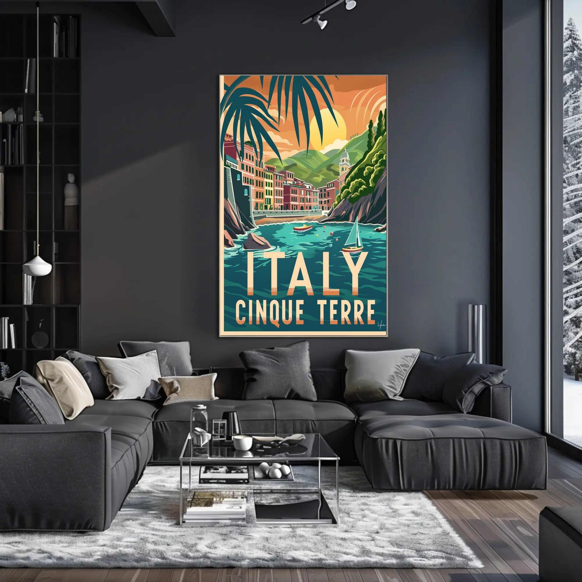 Cinque Terre Vintage Travel Art - Travel Poster PosterGoat