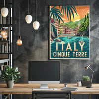 Cinque Terre Vintage Travel Art - Travel Poster PosterGoat