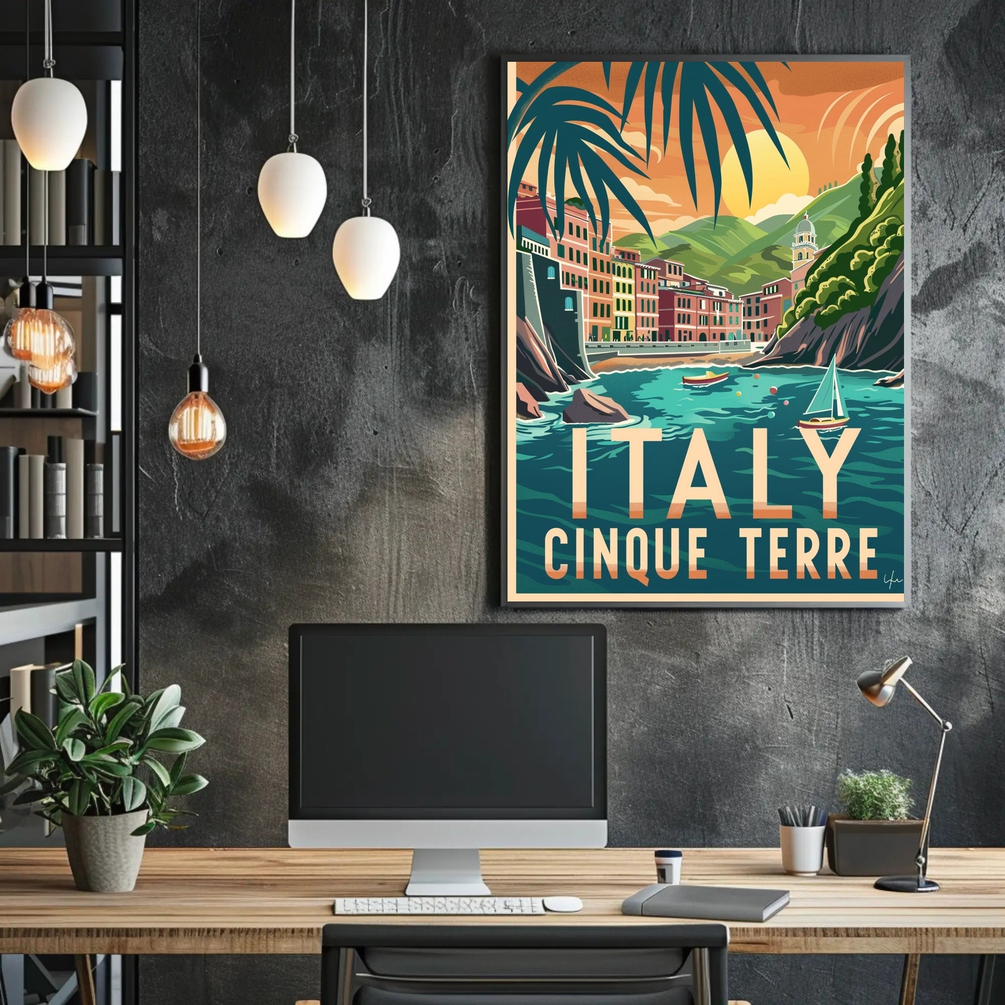 Cinque Terre Vintage Travel Art - Travel Poster PosterGoat