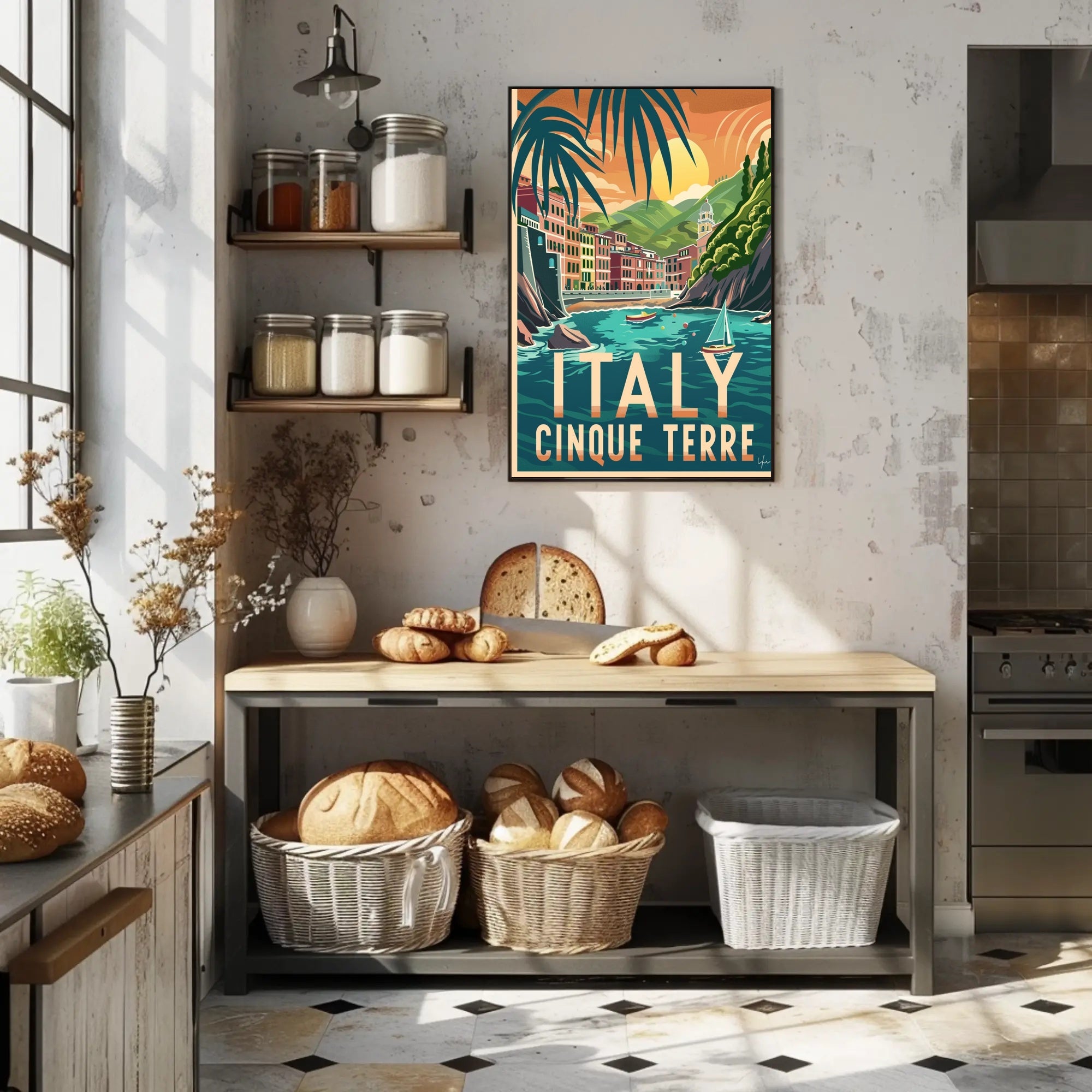 Cinque Terre Vintage Travel Art - Travel Poster PosterGoat