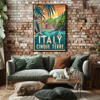 Cinque Terre Vintage Travel Art - Travel Poster PosterGoat