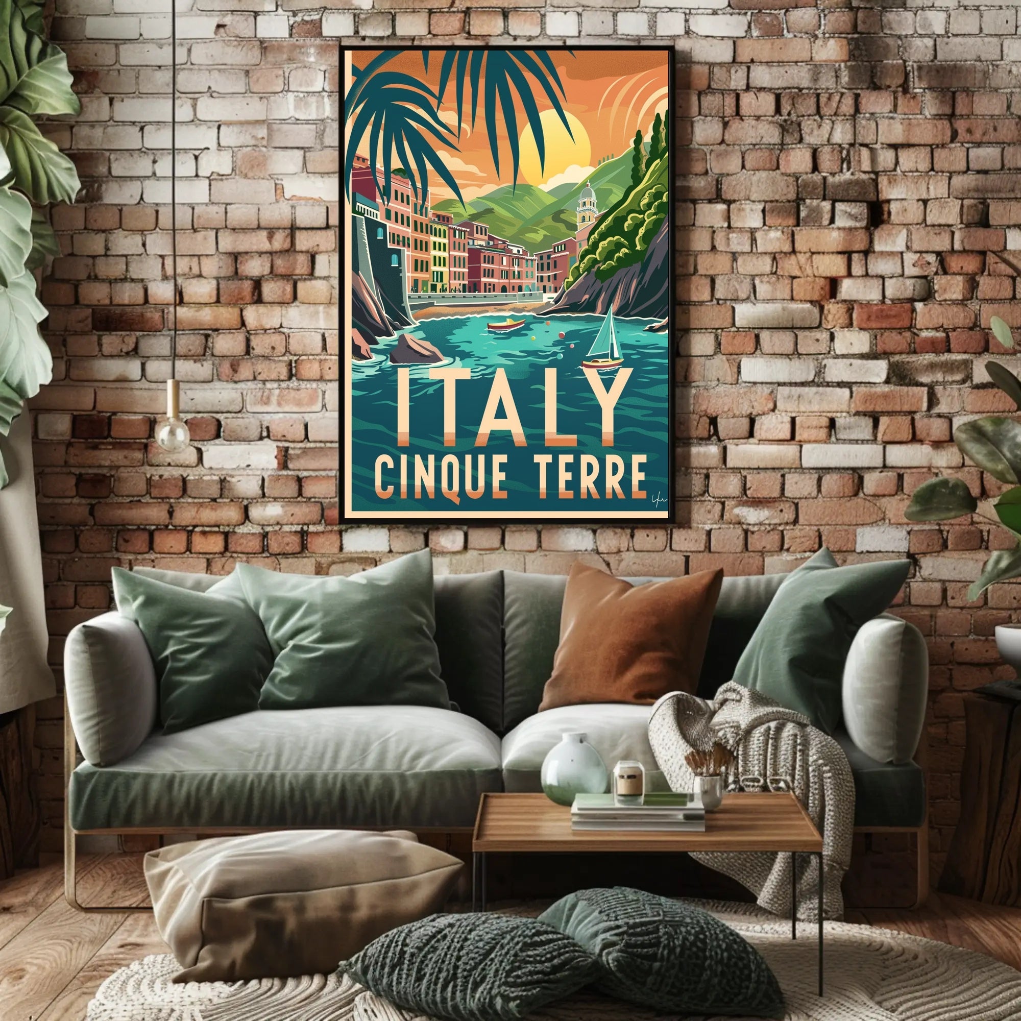 Cinque Terre Vintage Travel Art - Travel Poster PosterGoat