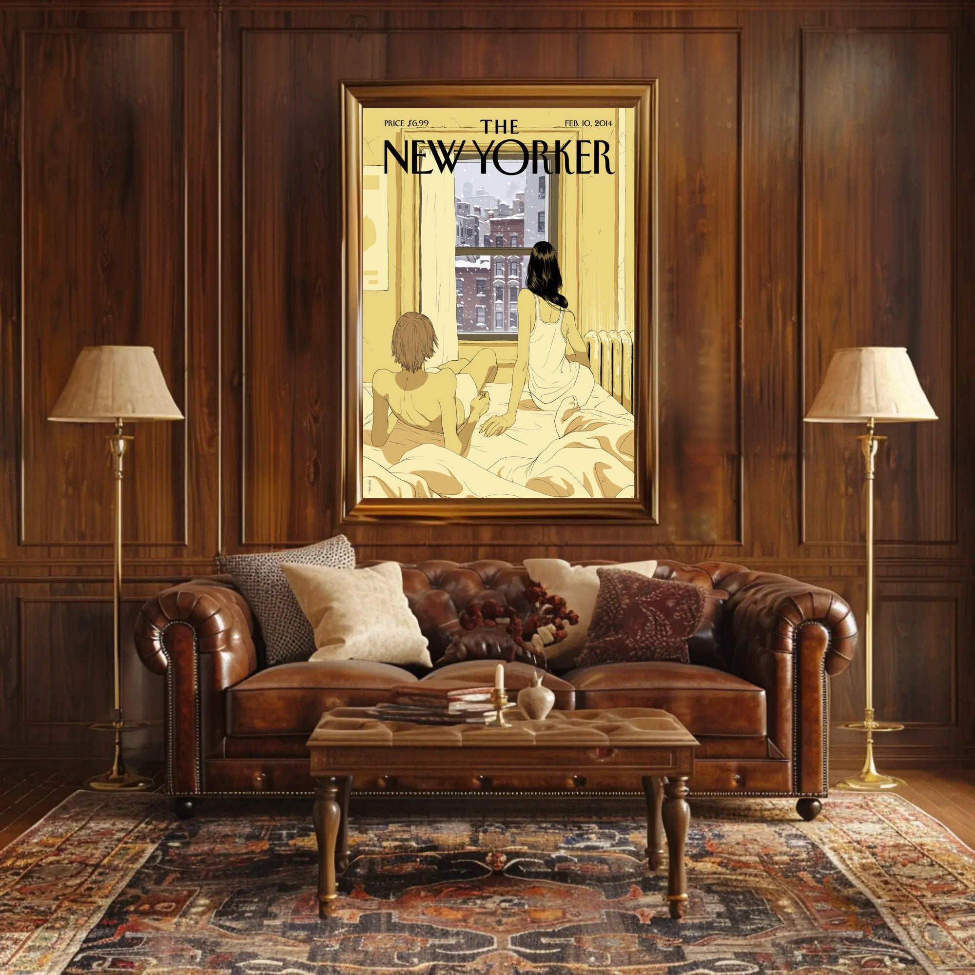 Cityscape Reflection in Winter - Contemporary Cultural Poster PosterGoat