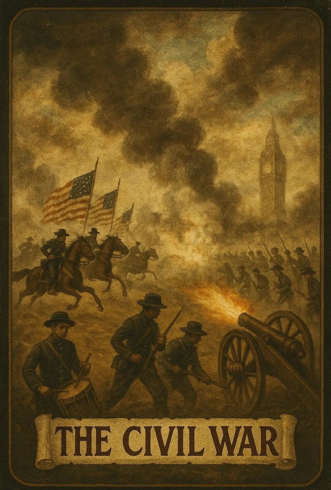 Civil War Battle Scene Historical Poster PosterGoat
