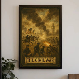 Civil War Battle Scene Historical Poster PosterGoat