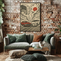 Clash of Icons Automotive Rivalry Artistic Poster PosterGoat