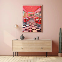 Classic 1950s American Diner Vibe Retro Aesthetic Poster PosterGoat