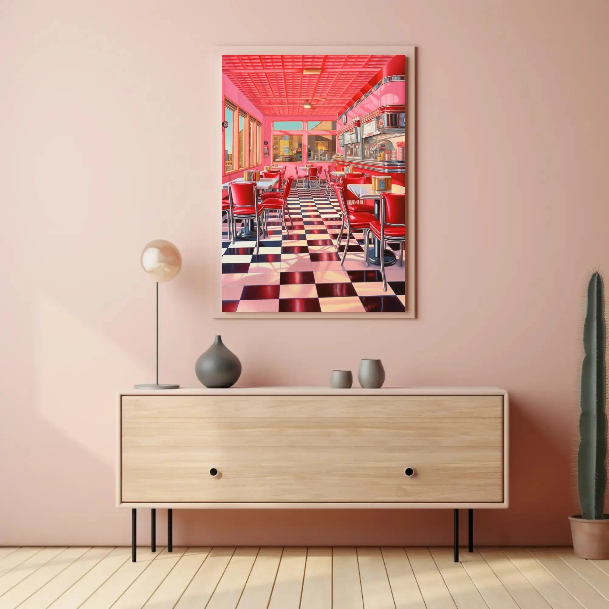 Classic 1950s American Diner Vibe Retro Aesthetic Poster PosterGoat