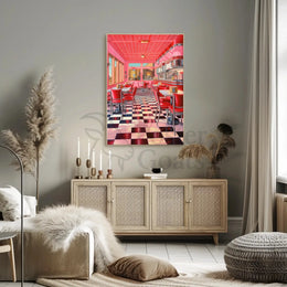 Classic 1950s American Diner Vibe Retro Aesthetic Poster PosterGoat