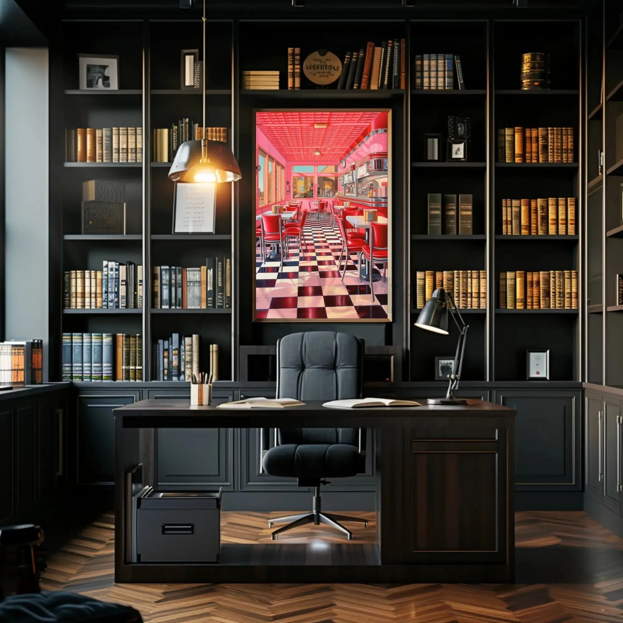 Classic 1950s American Diner Vibe Retro Aesthetic Poster PosterGoat