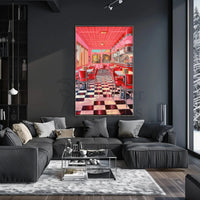 Classic 1950s American Diner Vibe Retro Aesthetic Poster PosterGoat