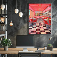 Classic 1950s American Diner Vibe Retro Aesthetic Poster PosterGoat