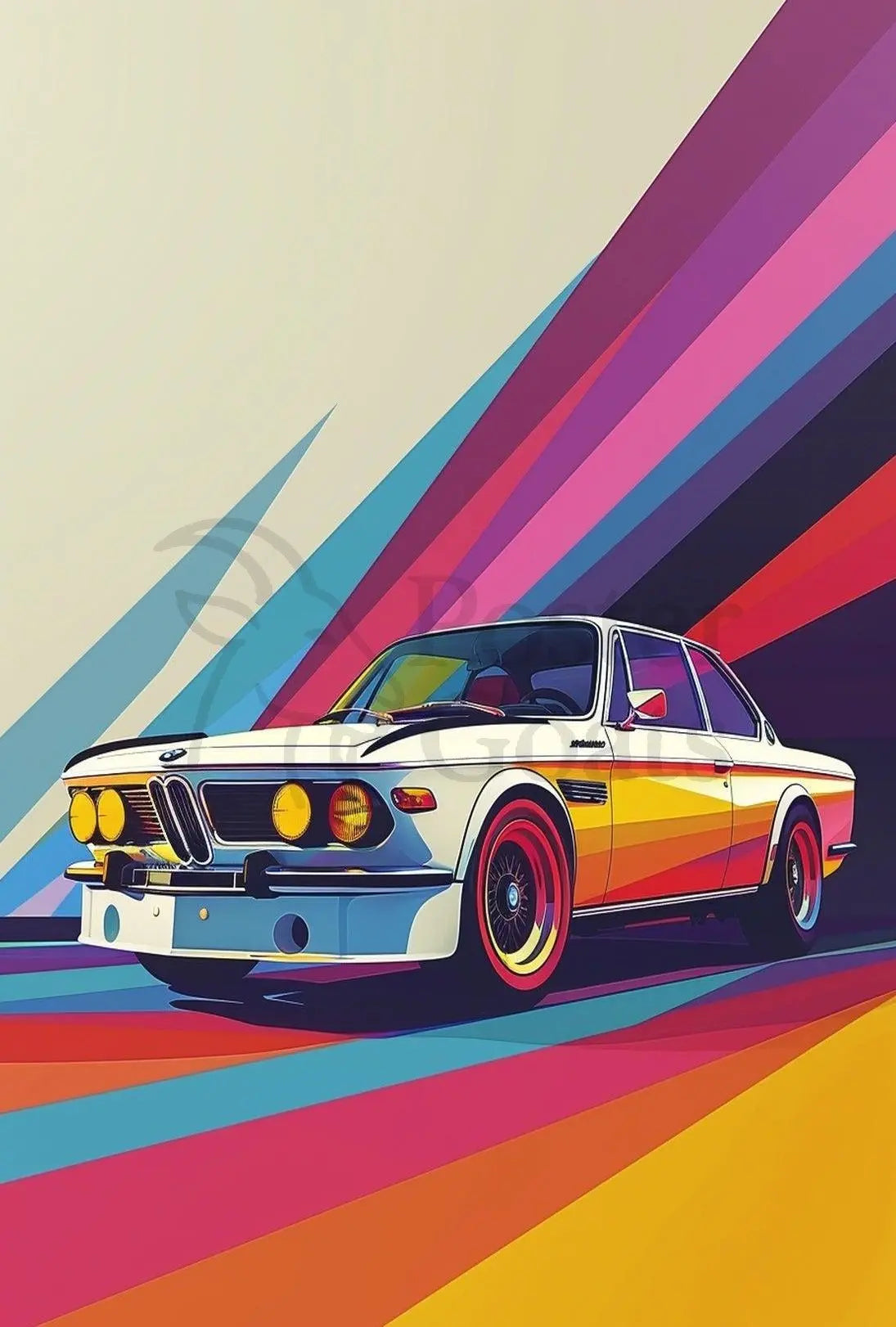 Classic 1970s Coupe Pop Art Poster PosterGoat