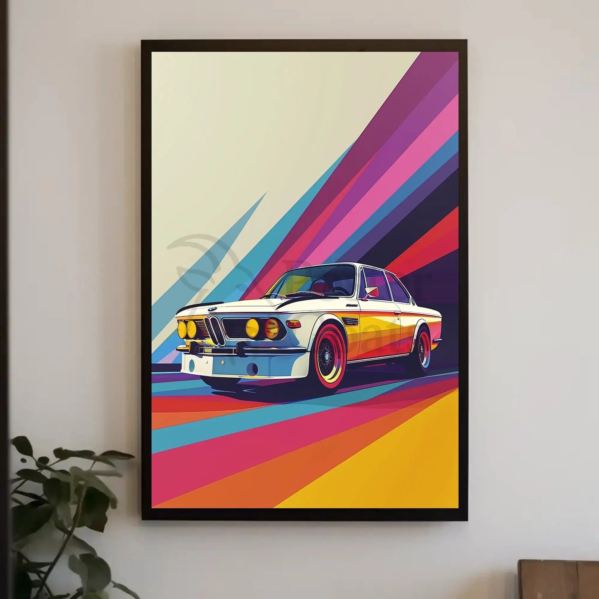 Classic 1970s Coupe Pop Art Poster PosterGoat