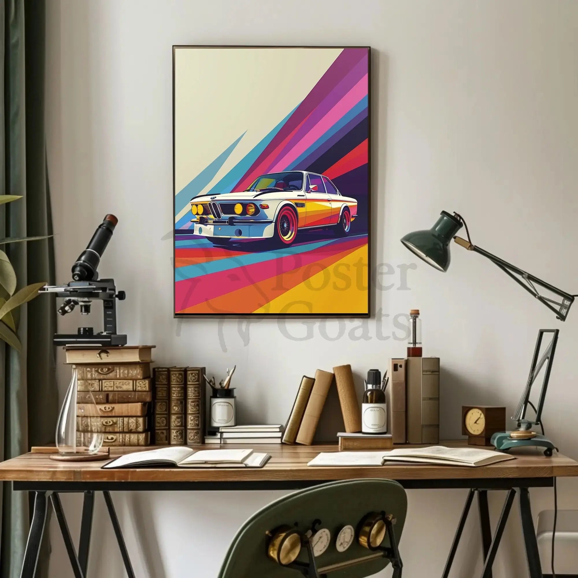 Classic 1970s Coupe Pop Art Poster PosterGoat