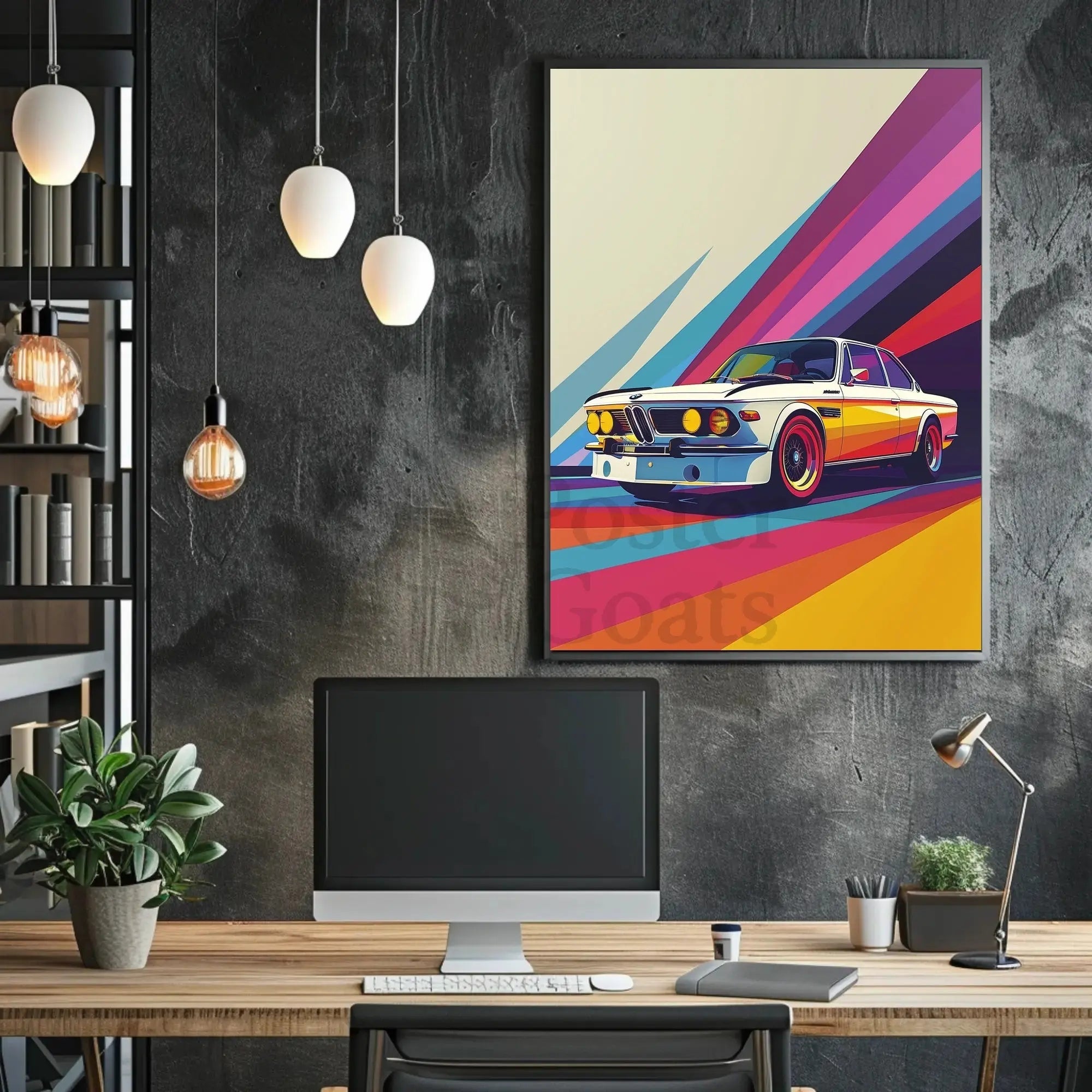 Classic 1970s Coupe Pop Art Poster PosterGoat