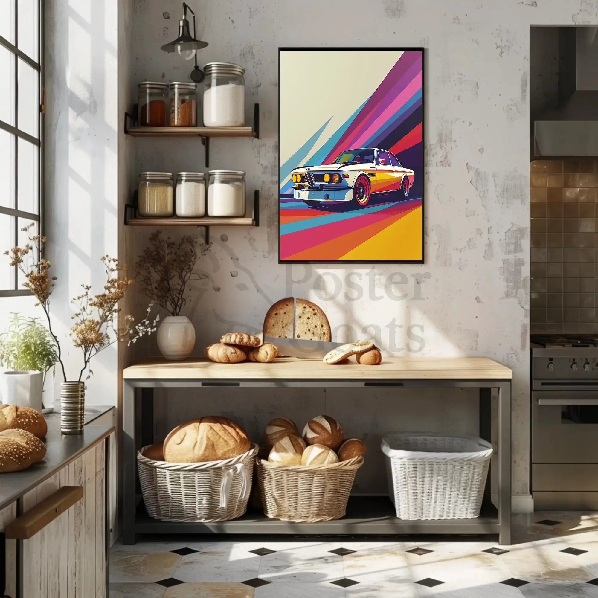 Classic 1970s Coupe Pop Art Poster PosterGoat