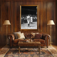 Classic Baseball Icon in Black and White Sports Poster PosterGoat