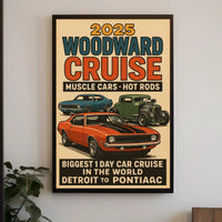 Classic Car Cruise Event Retro Cultural Heritage Poster PosterGoat