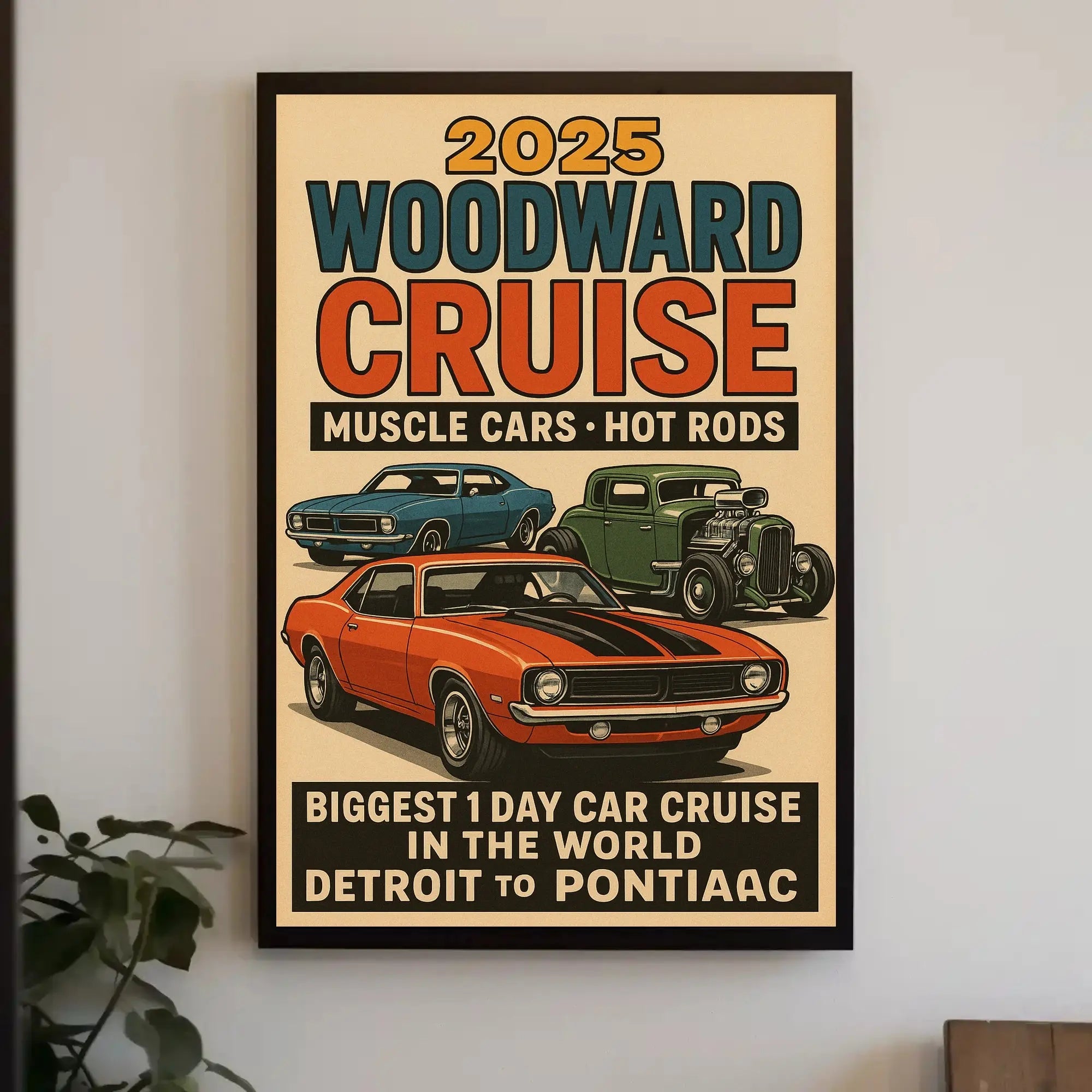 Classic Car Cruise Event Retro Cultural Heritage Poster PosterGoat