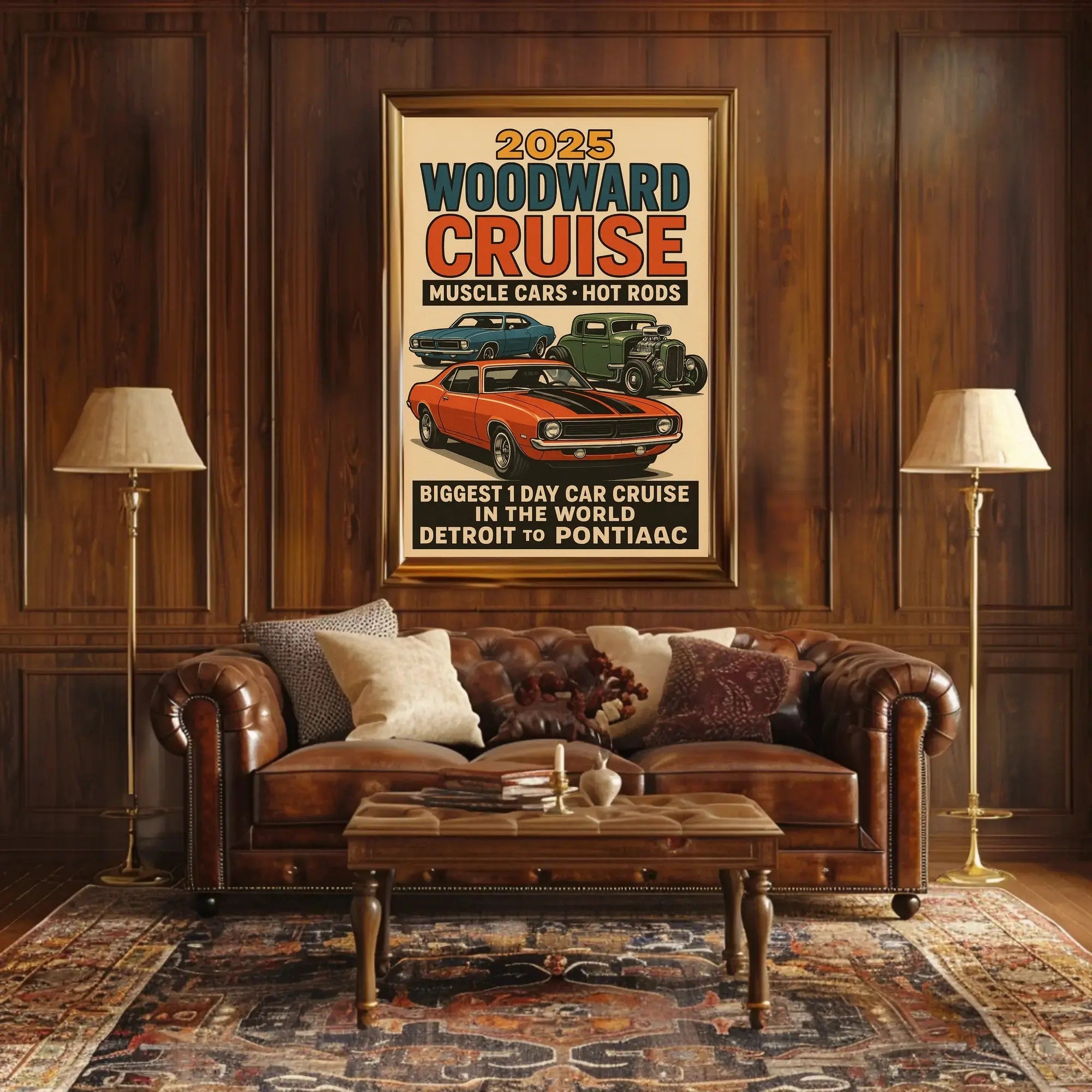 Classic Car Cruise Event Retro Cultural Heritage Poster PosterGoat