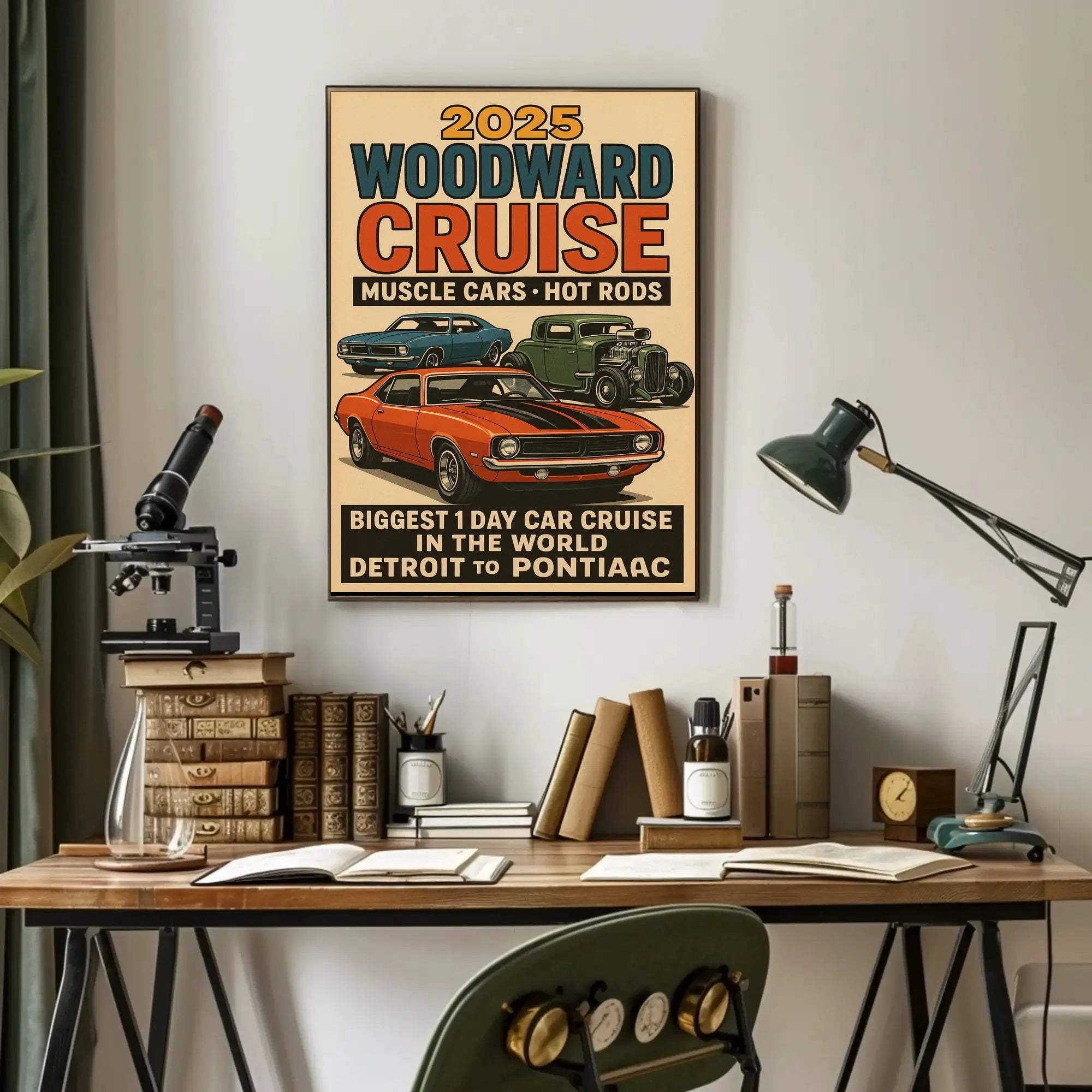 Classic Car Cruise Event Retro Cultural Heritage Poster PosterGoat