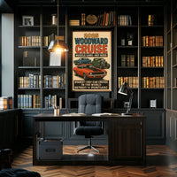 Classic Car Cruise Event Retro Cultural Heritage Poster PosterGoat