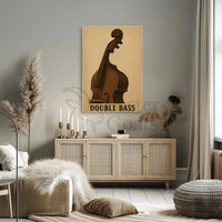 Classic Double Bass Illustration Vintage Artistic Poster PosterGoat