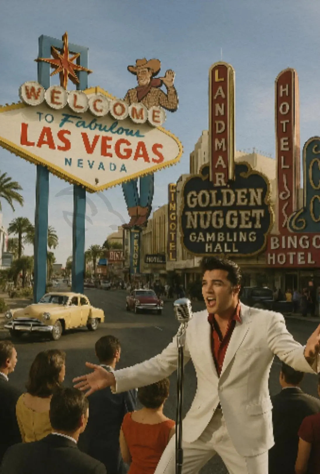 Classic Las Vegas Vintage Scene Travel Poster PosterGoat