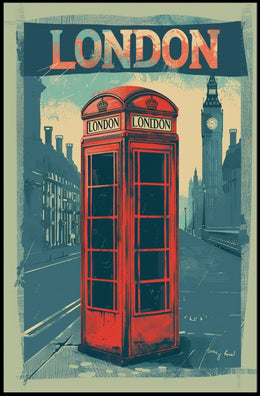Classic London Telephone Box Travel Poster PosterGoat