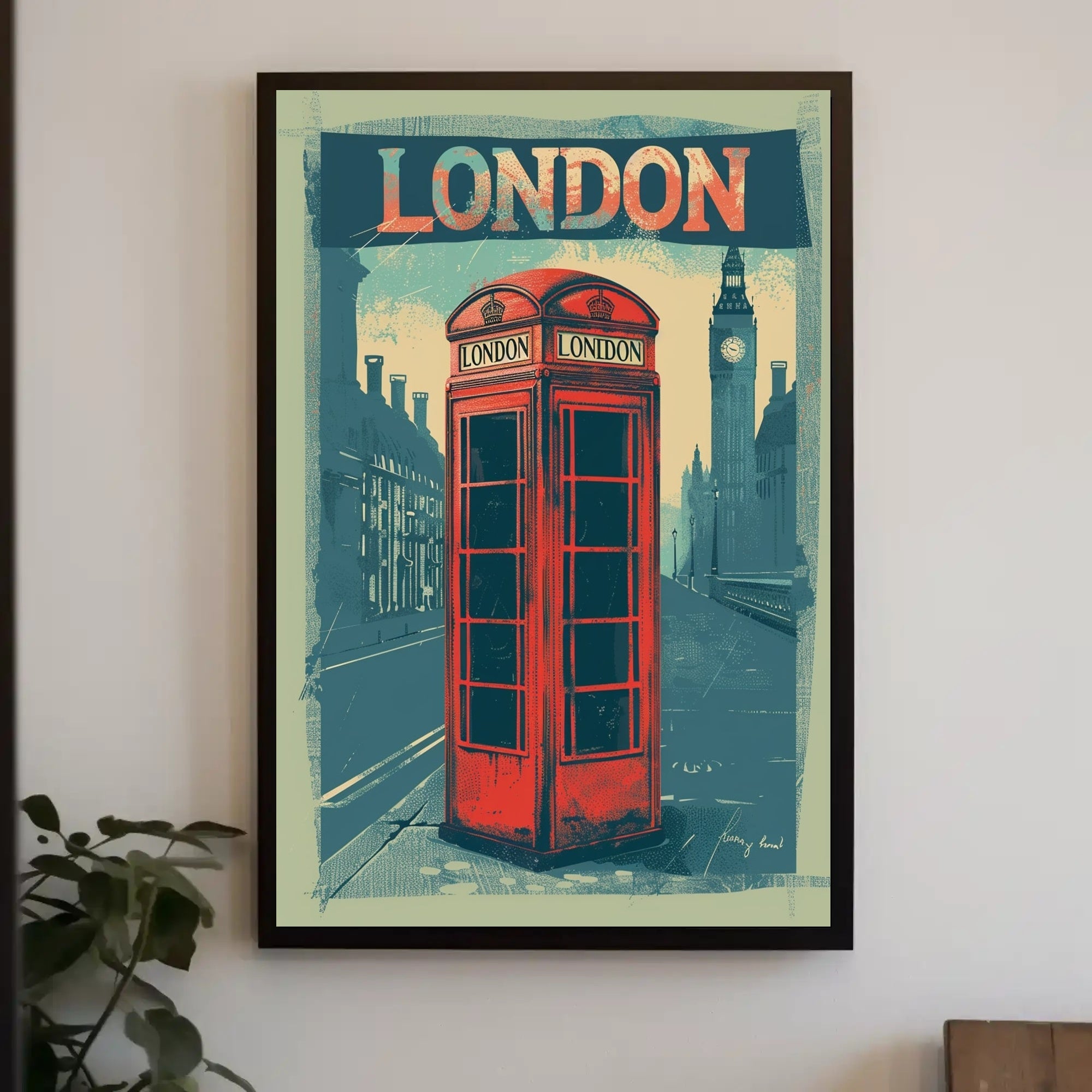 Classic London Telephone Box Travel Poster PosterGoat
