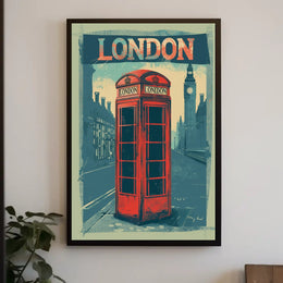 Classic London Telephone Box Travel Poster PosterGoat