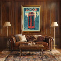 Classic London Telephone Box Travel Poster PosterGoat