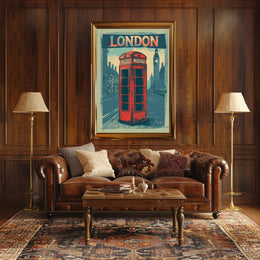 Classic London Telephone Box Travel Poster PosterGoat