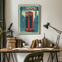 Classic London Telephone Box Travel Poster PosterGoat