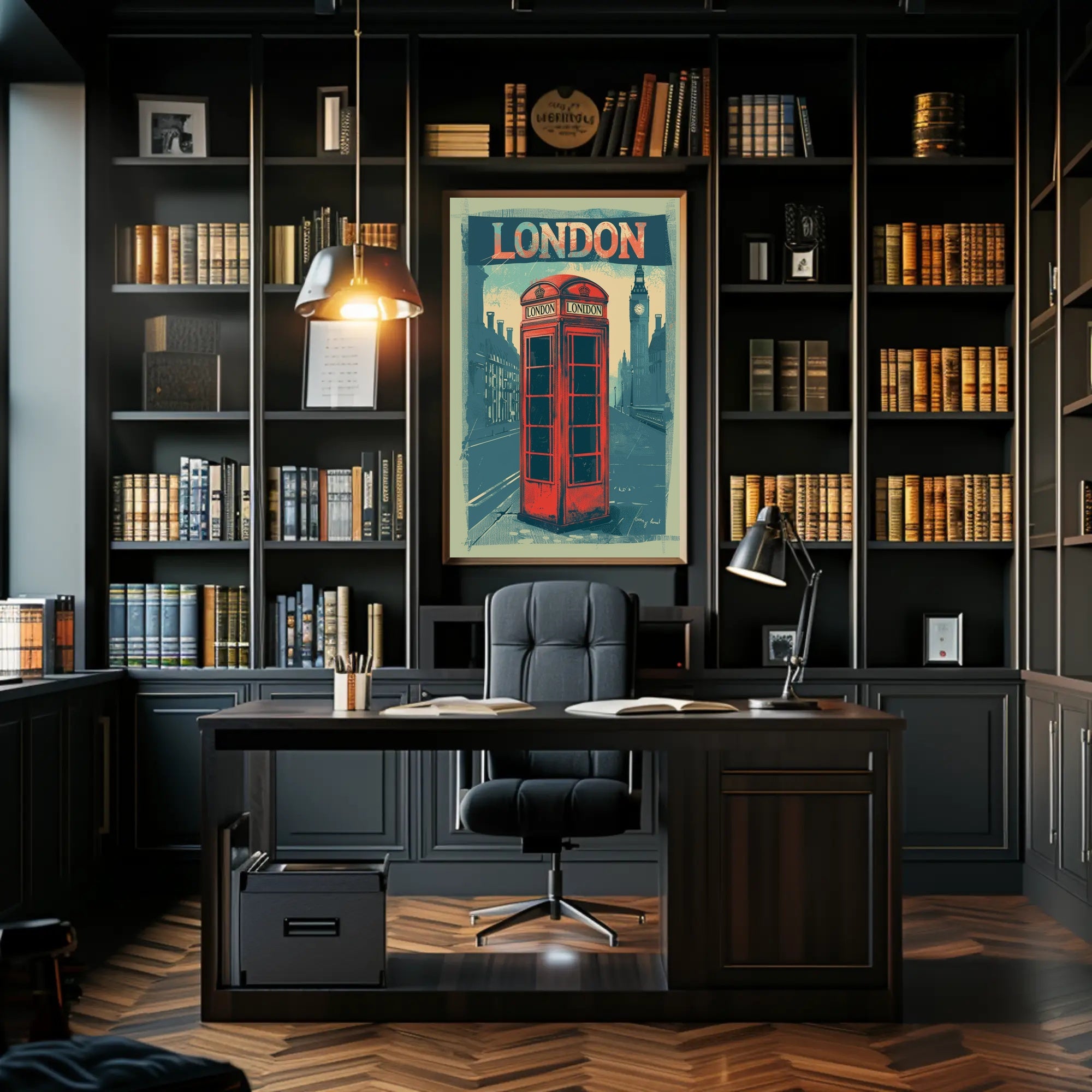 Classic London Telephone Box Travel Poster PosterGoat