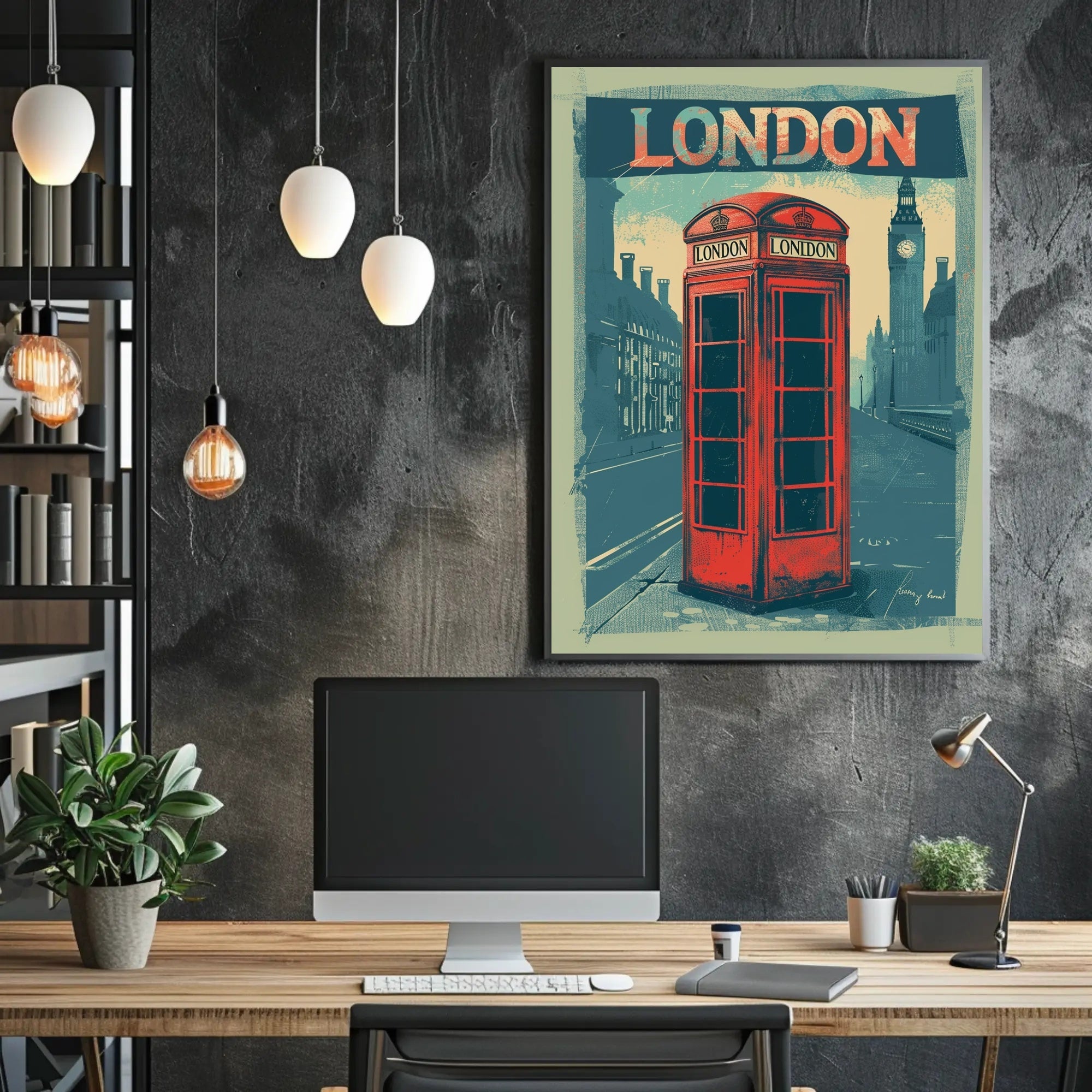 Classic London Telephone Box Travel Poster PosterGoat