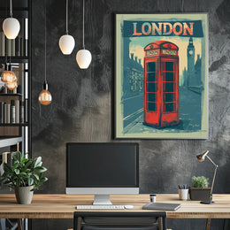 Classic London Telephone Box Travel Poster PosterGoat