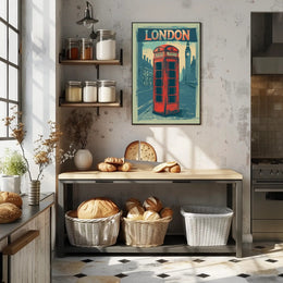 Classic London Telephone Box Travel Poster PosterGoat